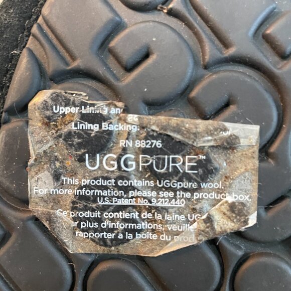 UGG Men's Ascot Sheepskin Slippers Black Suede 10 - Picture 5 of 6